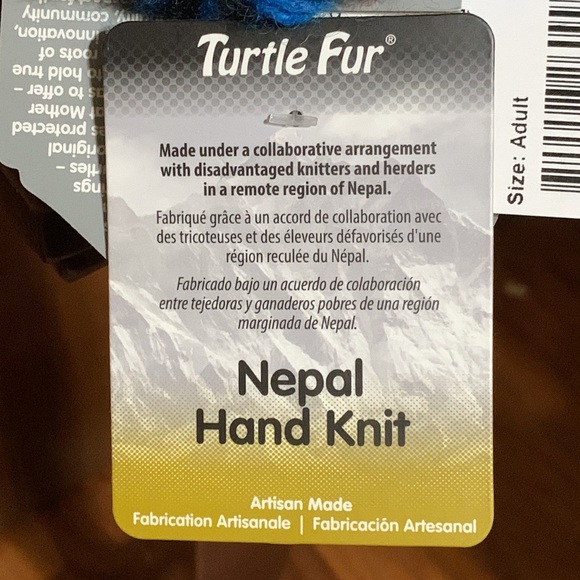 TURTLE 🐢 FUR- 🆕 Nepal Hand Knit Winter Hat - Picture 8 of 12